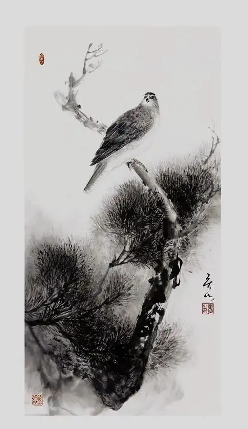 2022年1月24日著名书画家倪庆从作品《松鹰图》以780000元拍出|国画