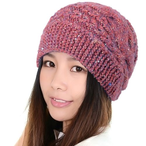 毛线帽子女冬天韩版手工编织羊毛针织帽双层加中年绒保暖妈妈帽