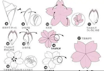 樱花折纸正方型