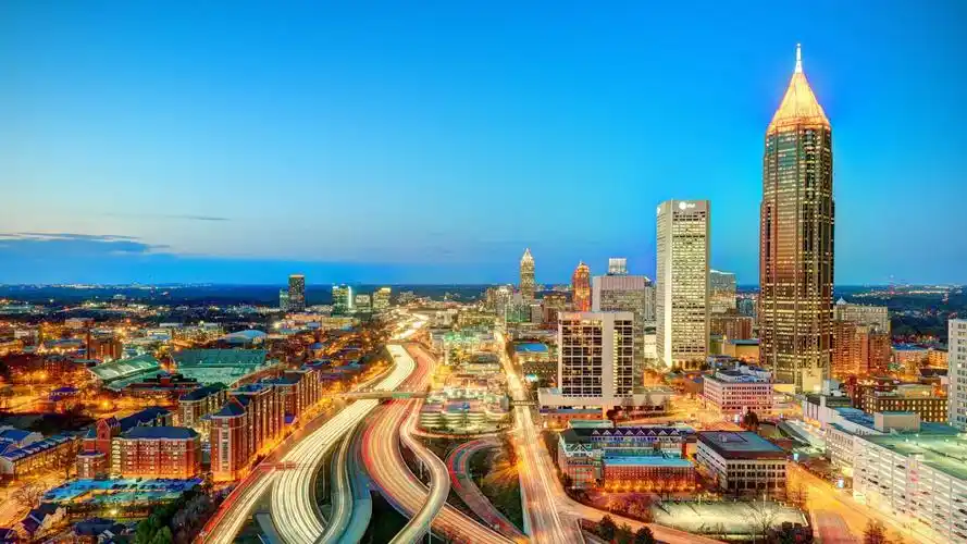 风景,亚特兰大,城市,建筑,夜景,亚特兰大夜景壁纸