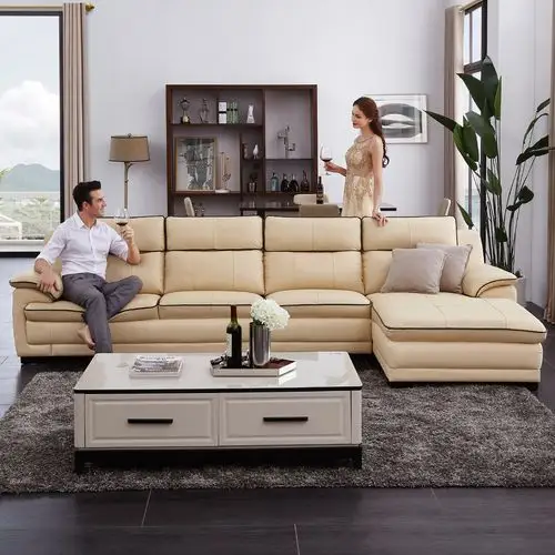 头等舱真皮贵妃位四人位曲尺5826 休闲沙发现代简约家具客厅沙发