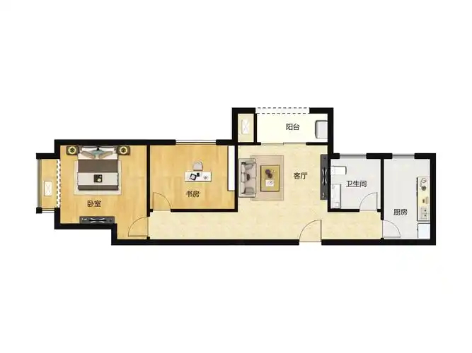 绿城佳苑1室1厅1卫的户型