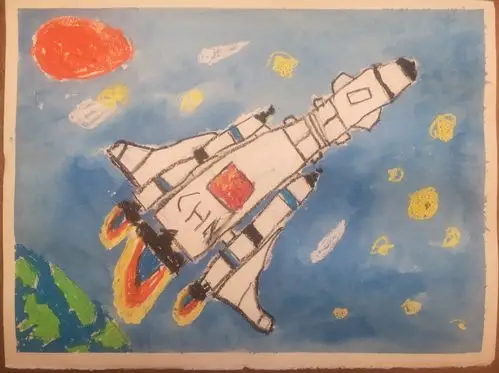 "水油分离"法画火箭升空