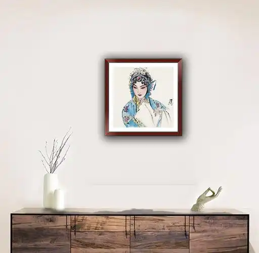 订制 窦红《京剧人物》/40x40cm/传统水墨