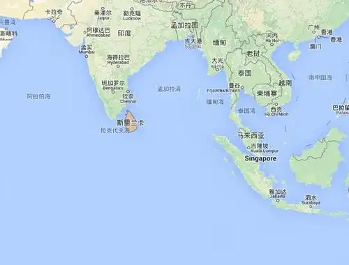 资料图:斯里兰卡位置示意图   原标题:中国海军潜艇访问斯里兰卡 首次