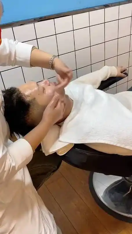 洗面,修面,刮脸,热敷,按压,冷敷,按摩涂抹,头部放松,颈肩推拿