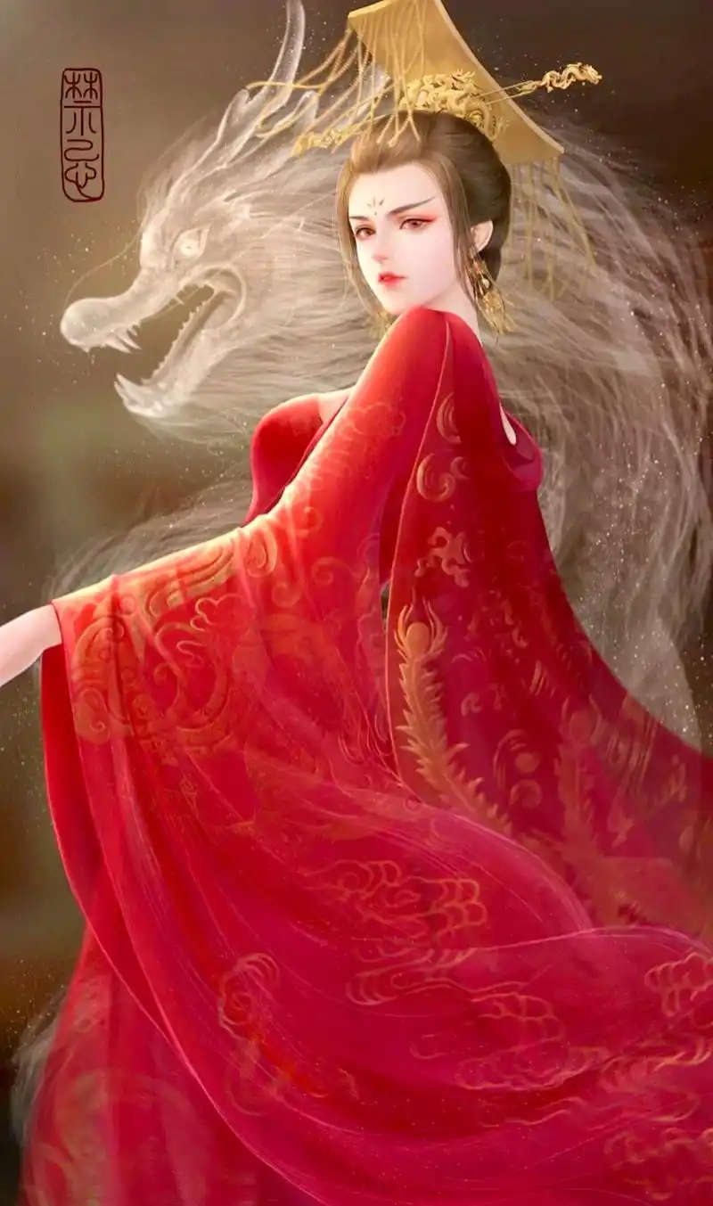 红色着装系列动漫美女