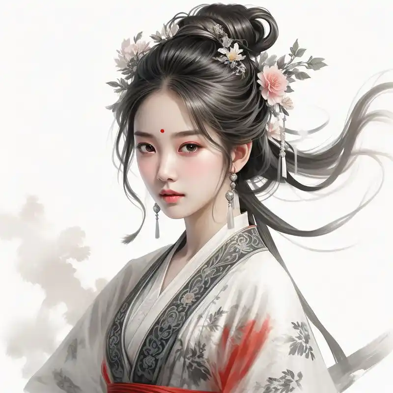 古风美女水墨头像精选 探索古韵之美,一组古风美女水墨头像带你穿越