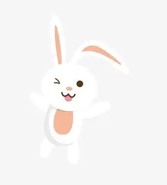 白色眨眼睛的小兔子png卡通复活节小兔子表情素材aipng可爱复活节兔子