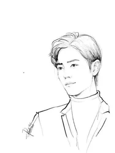 手绘定制素描头像肖战