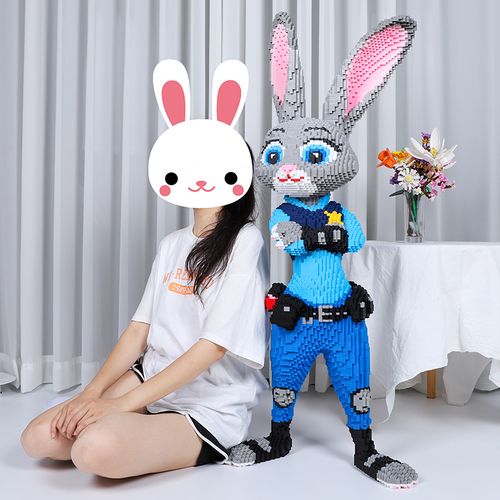 兼容乐高疯狂动物城巨大款积木成年高难度益智拼装玩具拼图朱迪兔