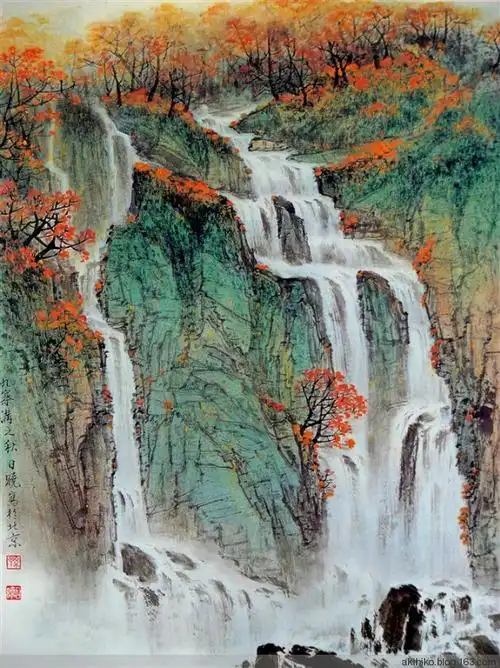 画家孙日晓作品--九寨沟图