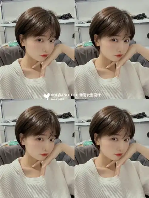 超好看的挂耳短发可盐可甜适合圆脸方脸