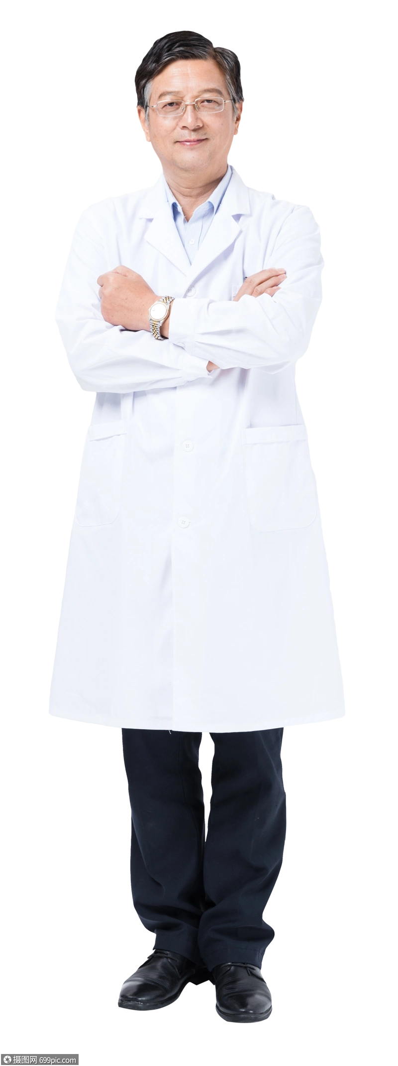 老年医生穿白大褂形象医生形象老中医
