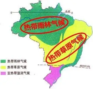 被称为"_______"(2)巴西高原是_______气候