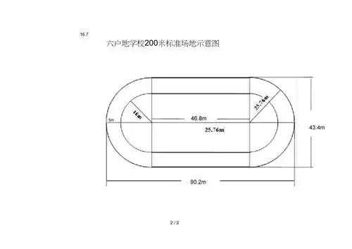 200米标准田径场地示意图