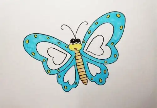 简单又漂亮蝴蝶简笔画怎么画带颜色蝴蝶简笔画步骤