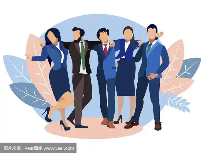 五个人一群朋友在摆姿势合影