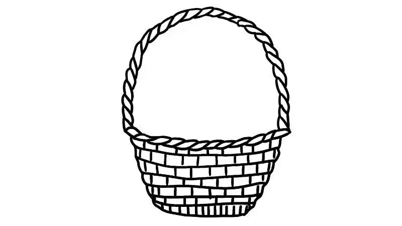 感恩节丰收的果篮简笔画一篮子水果简笔画卡通简单的水果篮子简笔画