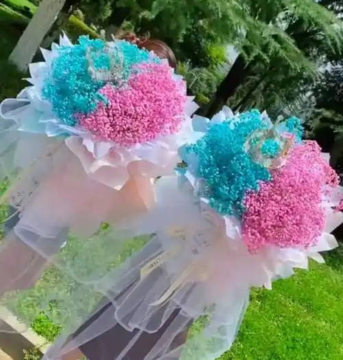 满天星花束永生花网红款仙女纱包装彩星粉色情人节圣诞节生日爆款