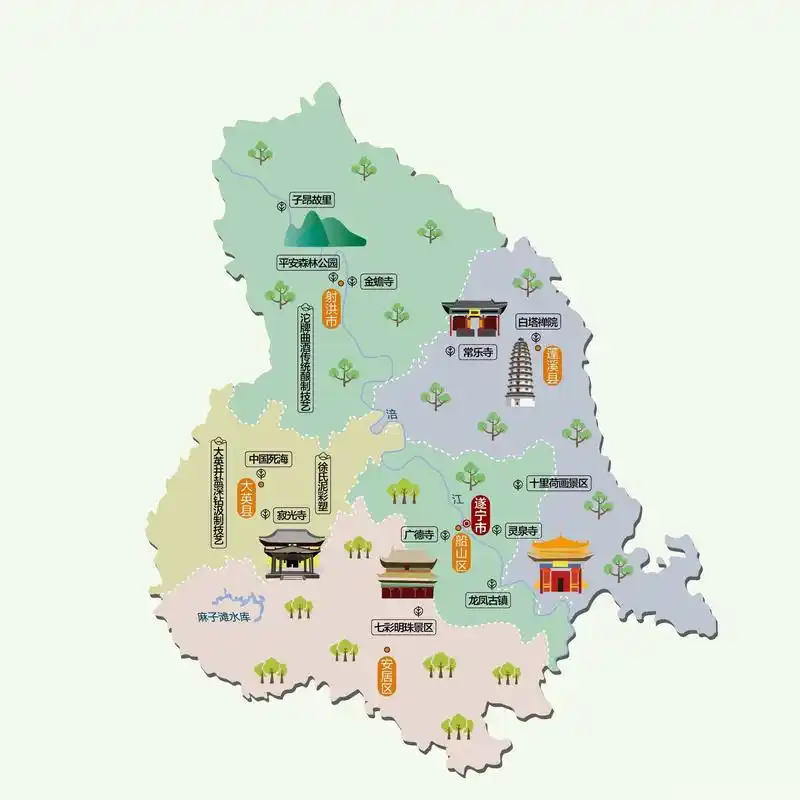 每日人文地图|四川省遂宁市