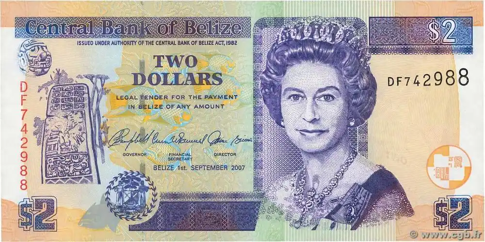 e-auction 367-280276 - 2 dollars belize 2007 p.66c