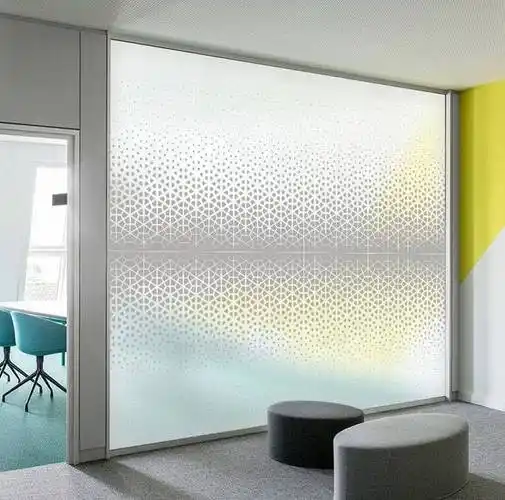 贴办公室门静电磨砂贴玻璃门贴膜遮挡防窥艺术圆点_效果_的材料_彩印