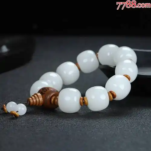 新疆羊脂白玉金丝玉男款心经手串编号:z100028尺寸约:16*14mm-价格:58