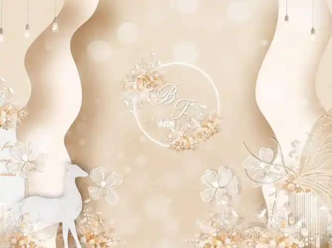 香槟色婚礼背景视频led大屏幕素材