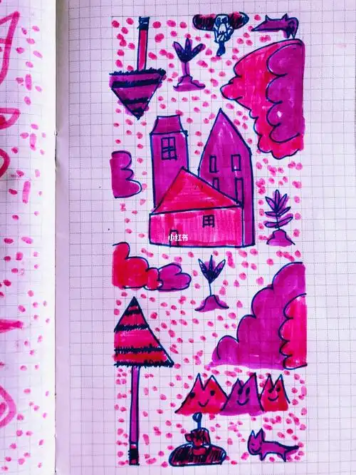 手帐水彩笔简笔画的手帐装饰