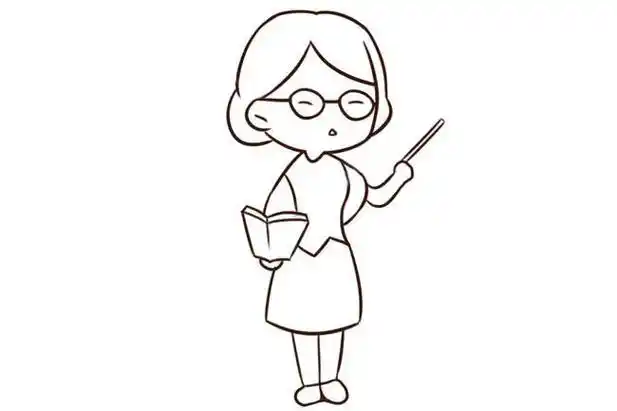 女老师简笔画在上课的女老师简笔画步骤图解教程--简笔画大全
