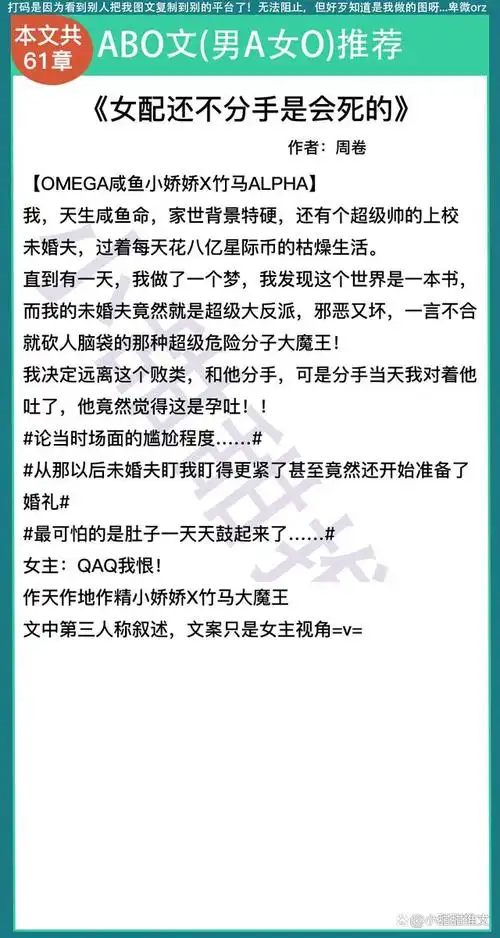 7本abo文推荐:男a女o,bg向《蔷薇迷宫》《逃离那个偏执alpha》