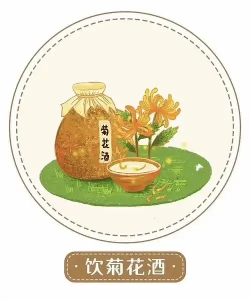 重阳佳节,我国有饮菊花酒的传统习俗.