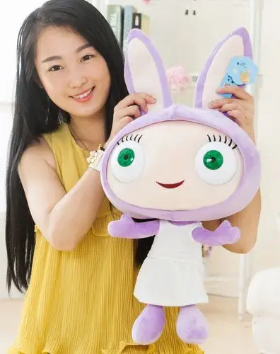 中性紫色bbc动画布鲁精灵公仔45cm