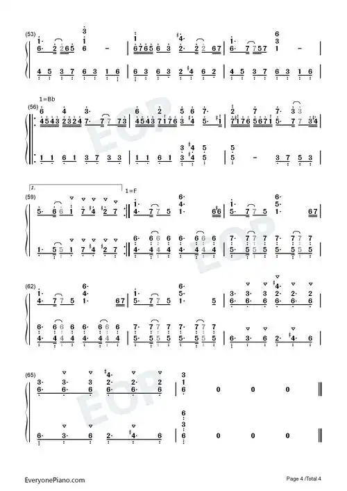 bergentrückung-asgore-undertale-传说之下双手简谱预览4