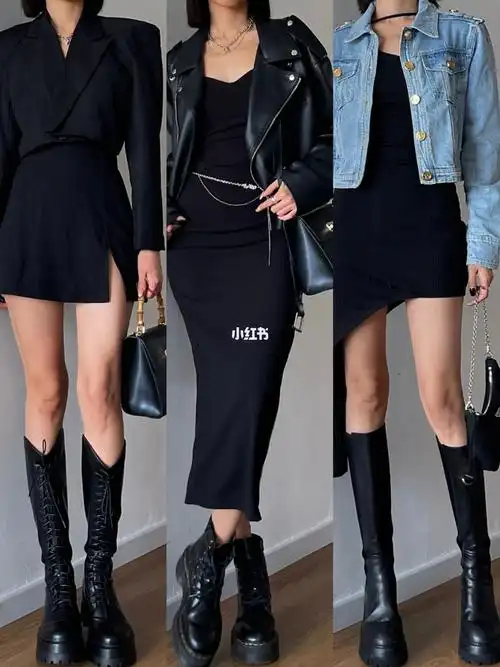 74极简ins风小黑裙秋季穿搭