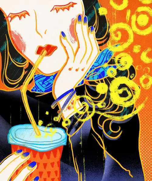 涂深色指甲油的女孩