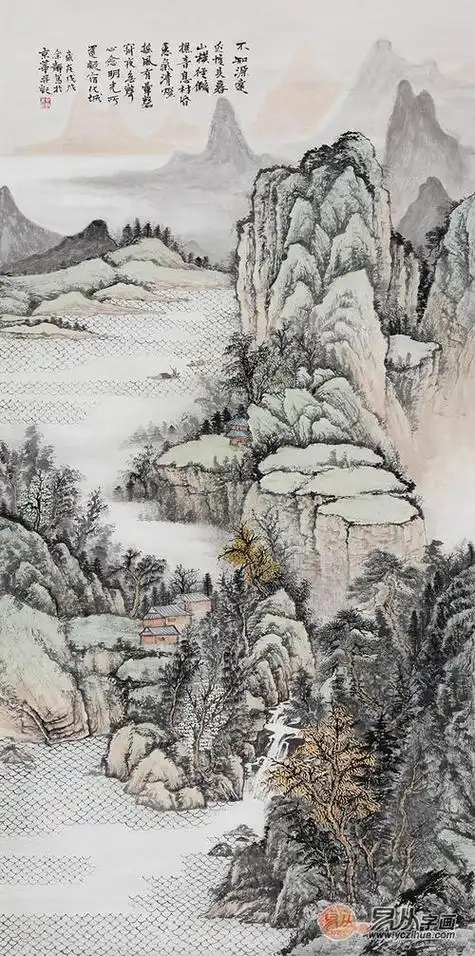 山水画不仅仅是装饰品更是极好的收藏品陈仕彬国画山水《石壁飞帆图》