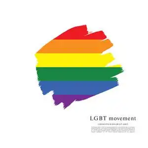 彩虹旗, lgbt 运动, 矢量插图, 画笔描边背景照片