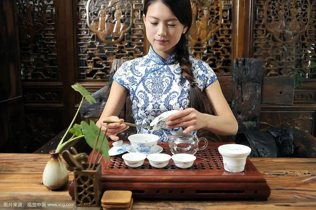 中国茶道,表演茶道的美女