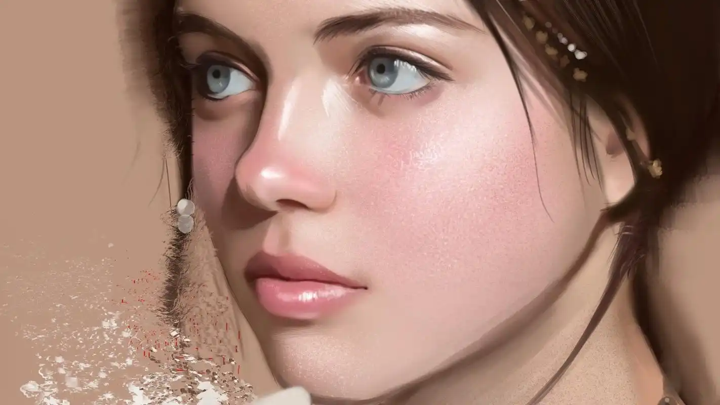 精美手绘美女人物作品桌面壁纸下载高清大图预览1920x1080_设计创意