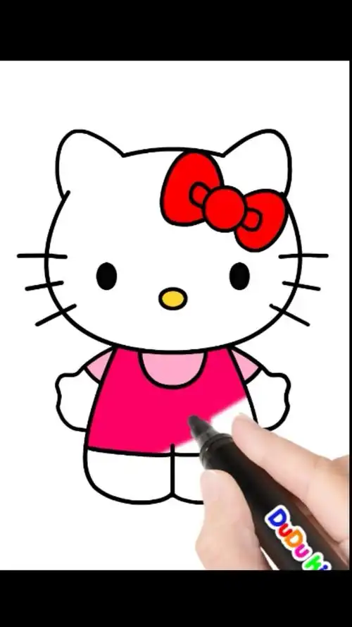 猫#怎样画凯蒂猫绘画宝宝学画画儿童简笔画少儿美术课程hello kitty