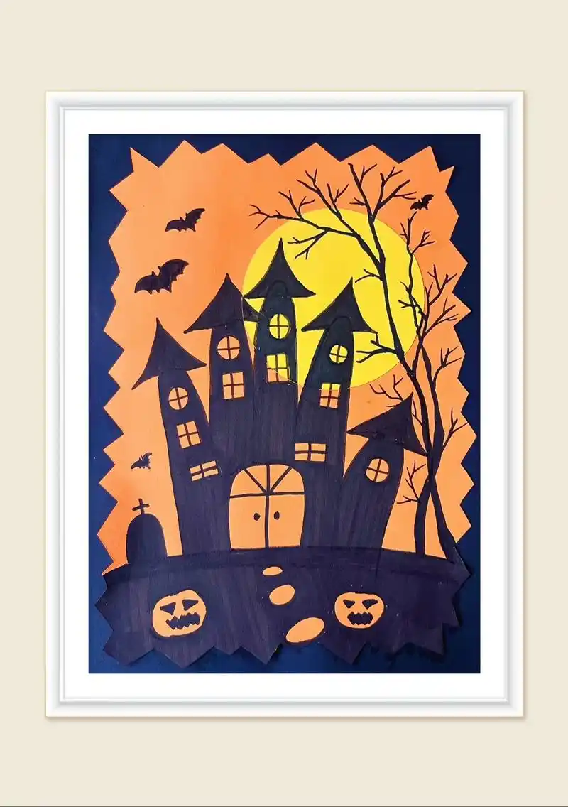 万圣节快到了,用手掌来画万圣节城堡屋吧,简单 - 抖音