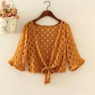 小披肩夏百搭蕾丝女夏季短款开衫超薄款夏天小坎肩裙子外搭小外套