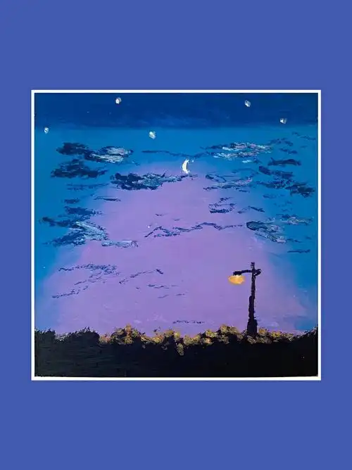 油画棒第5幅宁夏夜空附过程