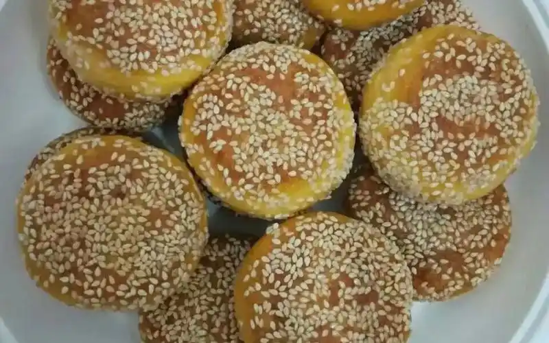 自制绿豆馅料的南瓜饼, 美味家常点心,甜甜糯糯 好吃营养健康