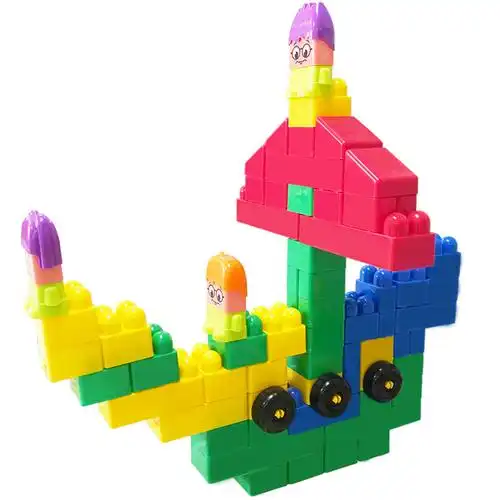 儿童玩具男宝宝玩具拼装积木女孩2-5岁 32337大颗粒积木角色扮演64粒