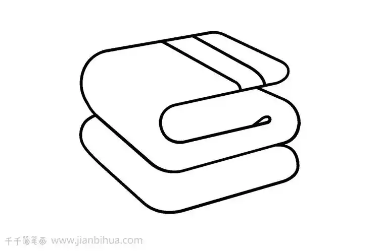 毛巾简笔画画法