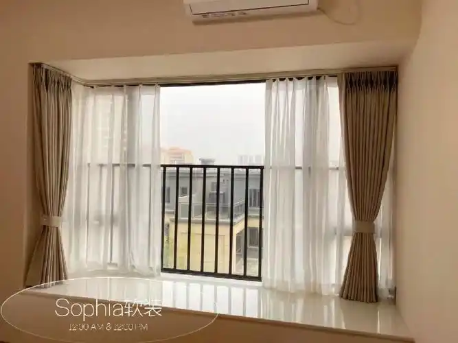 l形飘窗窗帘实拍案例