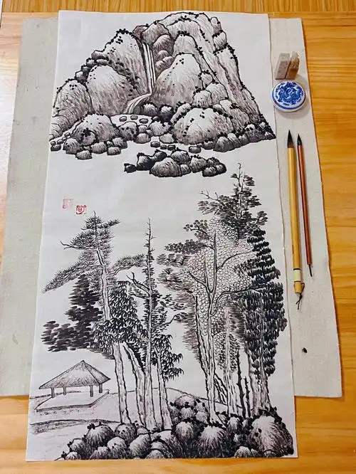 国画山水  #国画   #艺术  #中国水墨画